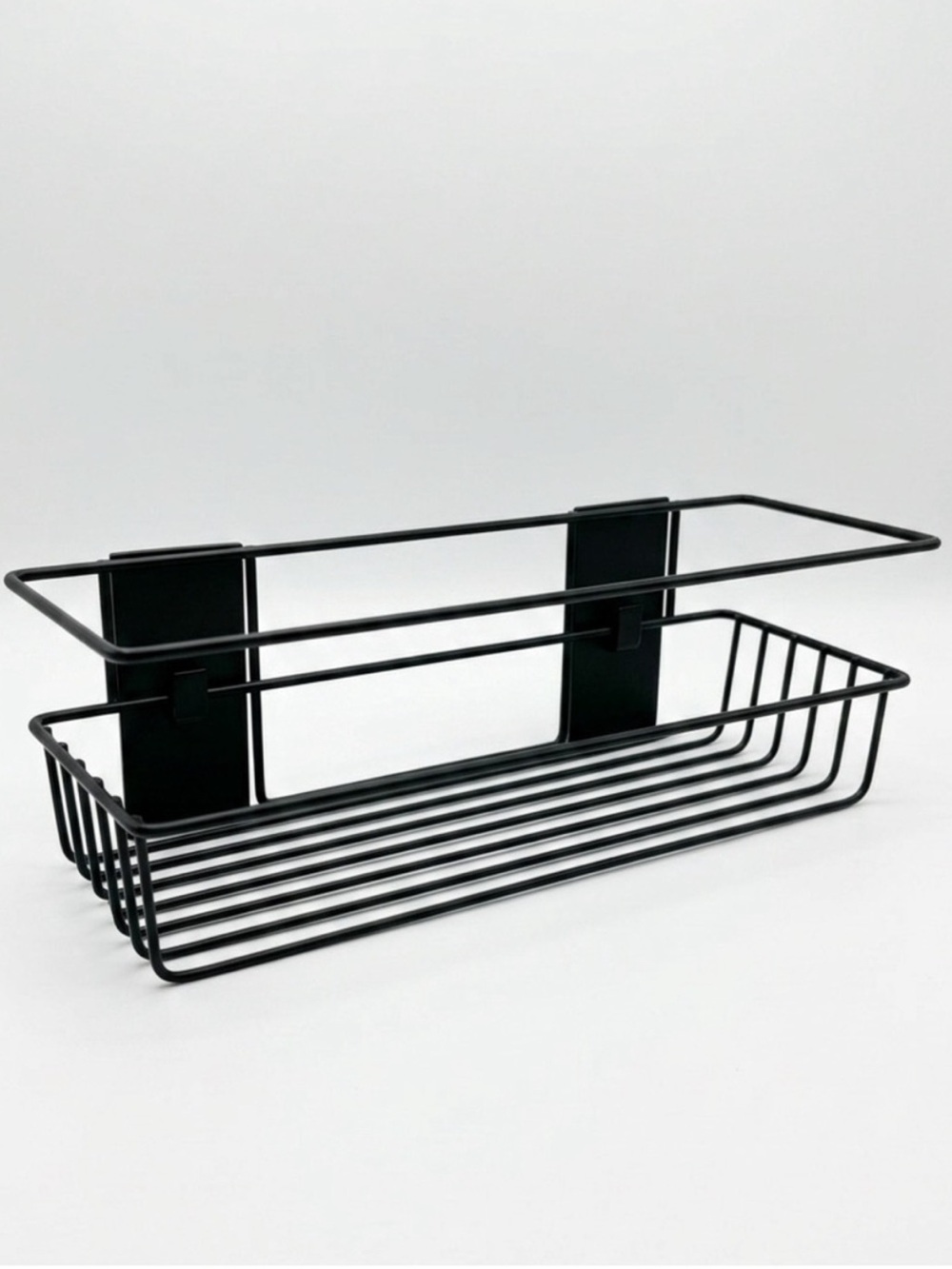 Like New Command Matte Black Bath Caddy Shower Shelf Rust Resistant Organization